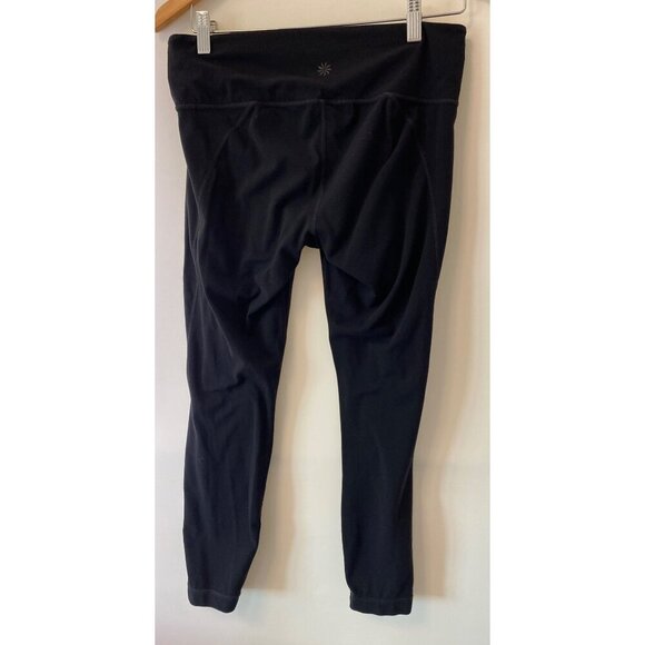 Athleta Black Capri Leggings M Nylon & Lycra Womens Activewear - Picture 3 of 5
